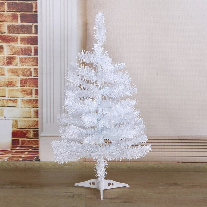 Искусственная новогодняя ёлка "Белая" 60 см, настольная маленькая красивая снежная ель, напольная узкая #1