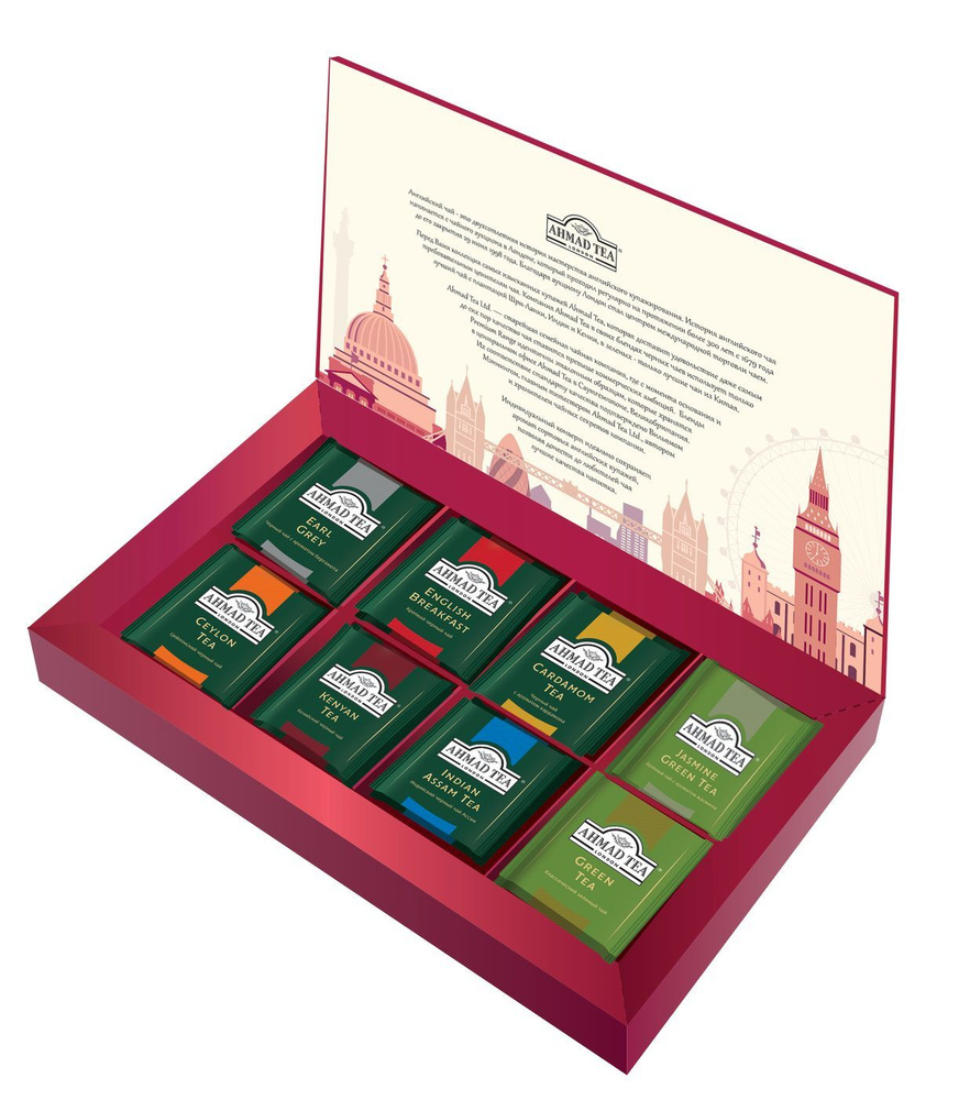 Набор чая в пакетиках Ahmad Tea London Selection, 8 вкусов, 40 ...
