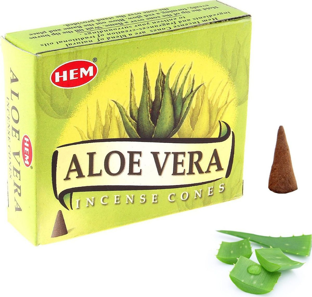 Благовония конусы HEM "ALOE VERA" (Алое вера), 10 шт #1