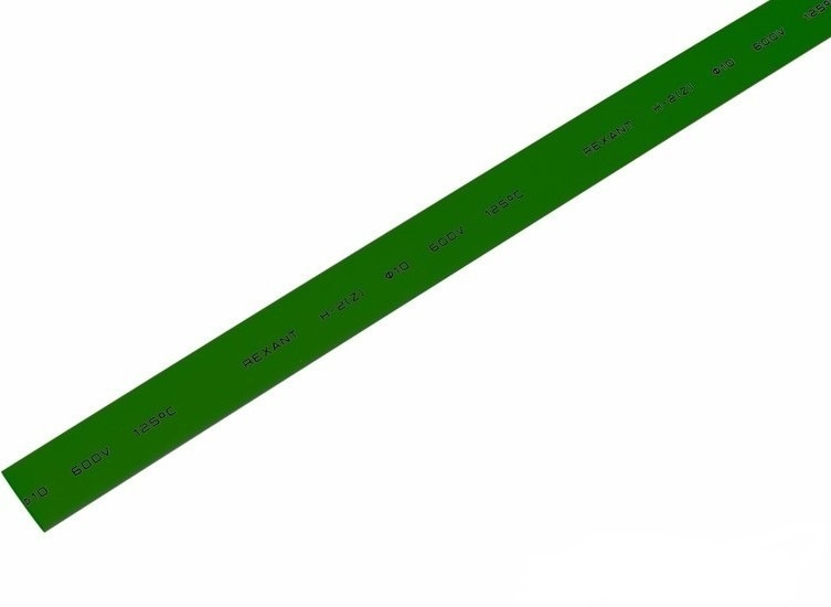 Трубка термоусаживаемая ТУТ 10,0 / 5,0 мм зеленая (1м), комплект 2 шт  #1