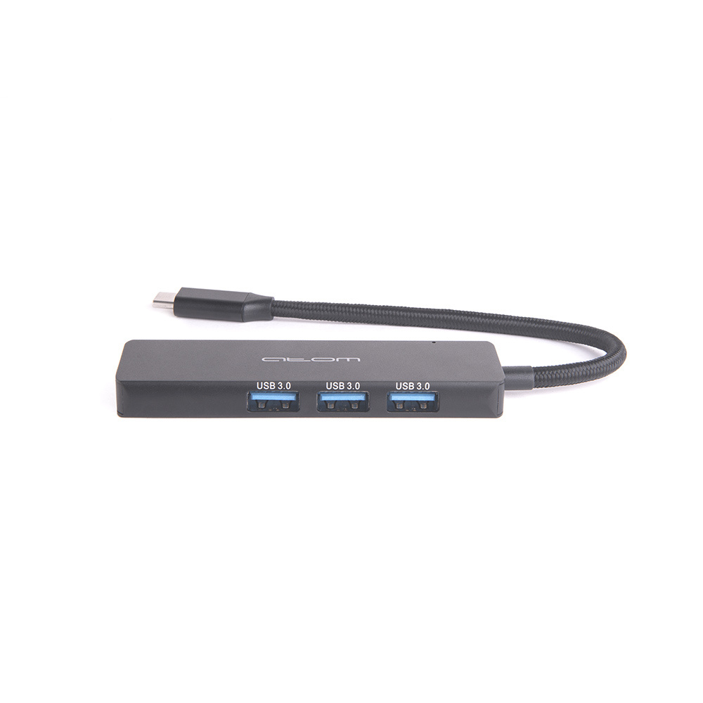 Универсальный USB-разветвитель ATOMevolution USB Type-C 3.1 - 4*USB А 3.0 0,15 м черный  #1