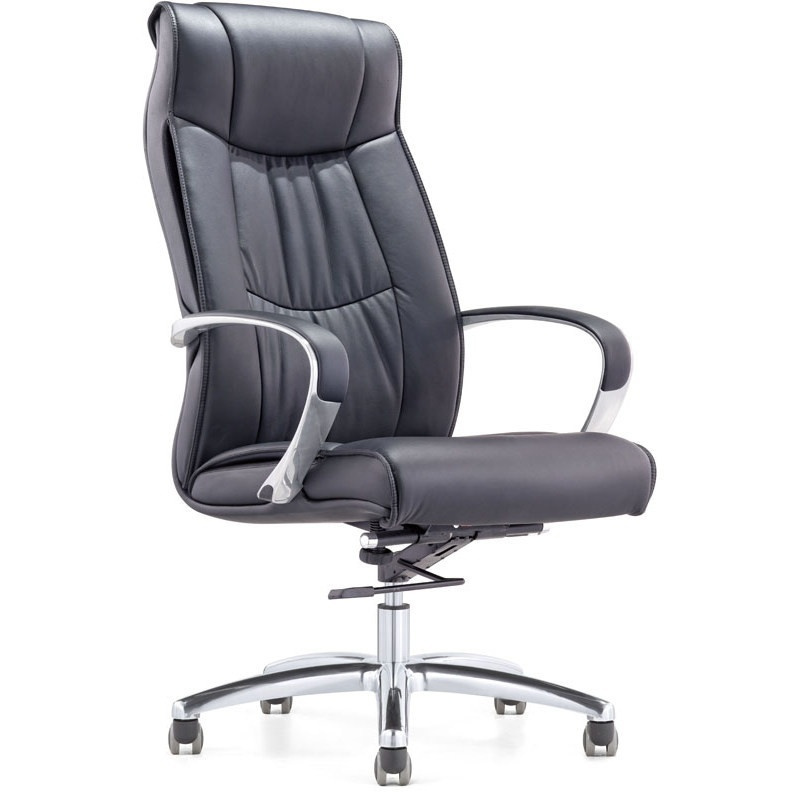 Кресло руководителя Easy Chair кожа черная, хром #1