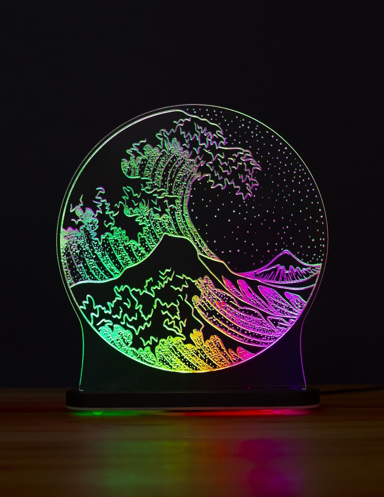 3D светильник Motionlamps Волна 21*20см #1