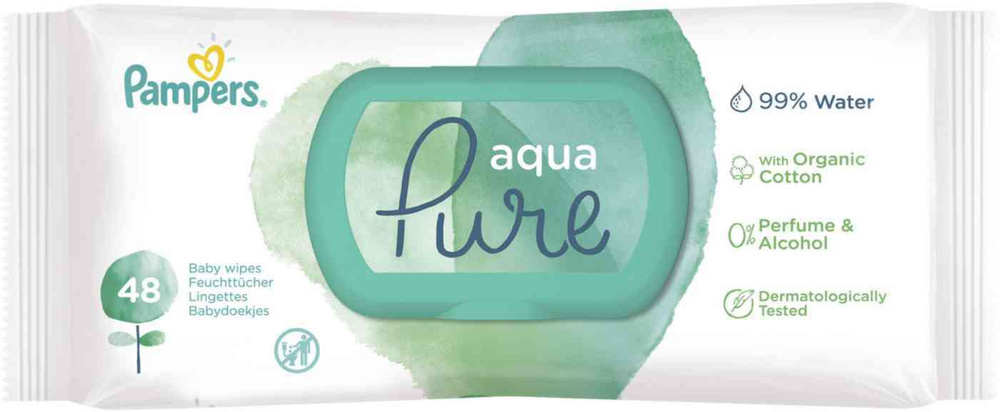 Влажные салфетки Pampers Aqua Pure, 48 шт, 1 уп #1