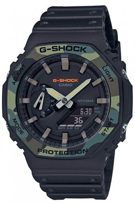 Противоударные мужские наручные часы Casio G-Shock GA-2100SU-1A с подсветкой, будильником и секундомером #1