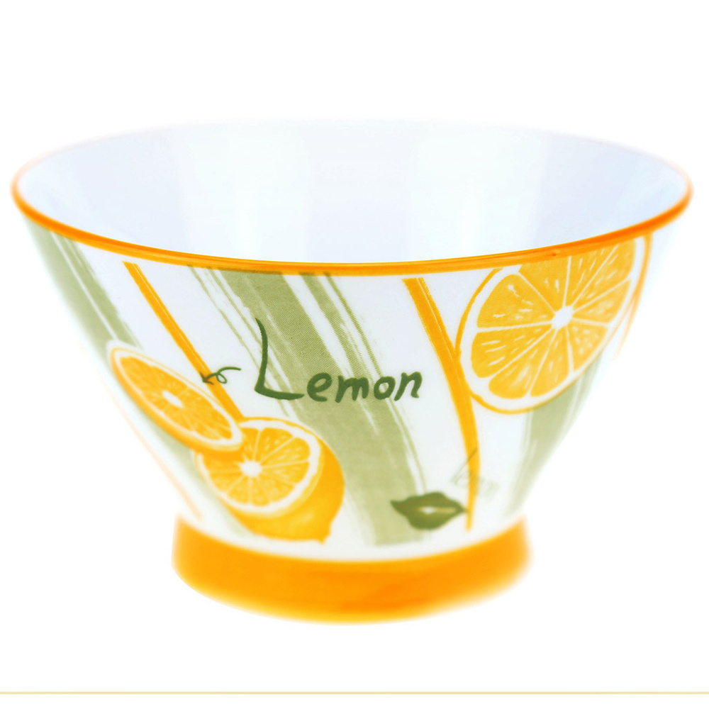 Салатник "Лимон", 420мл, д12,7см h7,7см, с деколью, фарфор #1