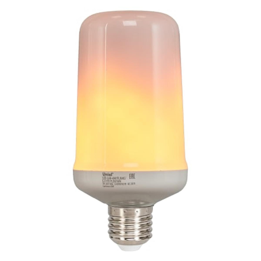 Светодиодная лампа Uniel E27 170-240 В 6 Вт цилиндр 300 лм с эффектом пламени, 3 режима свечения  #1