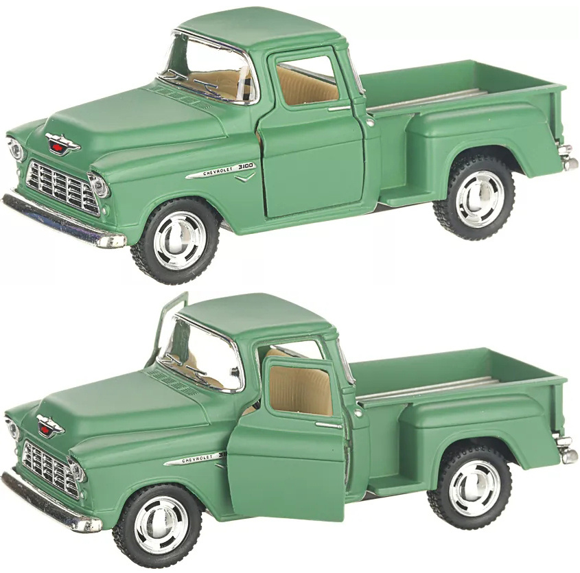 Машинка металлическая Kinsmart 1:32 1955 Chevy Stepside Pick-up (Шеви Пикап) 5330DMKT инерционная / Зеленый #1