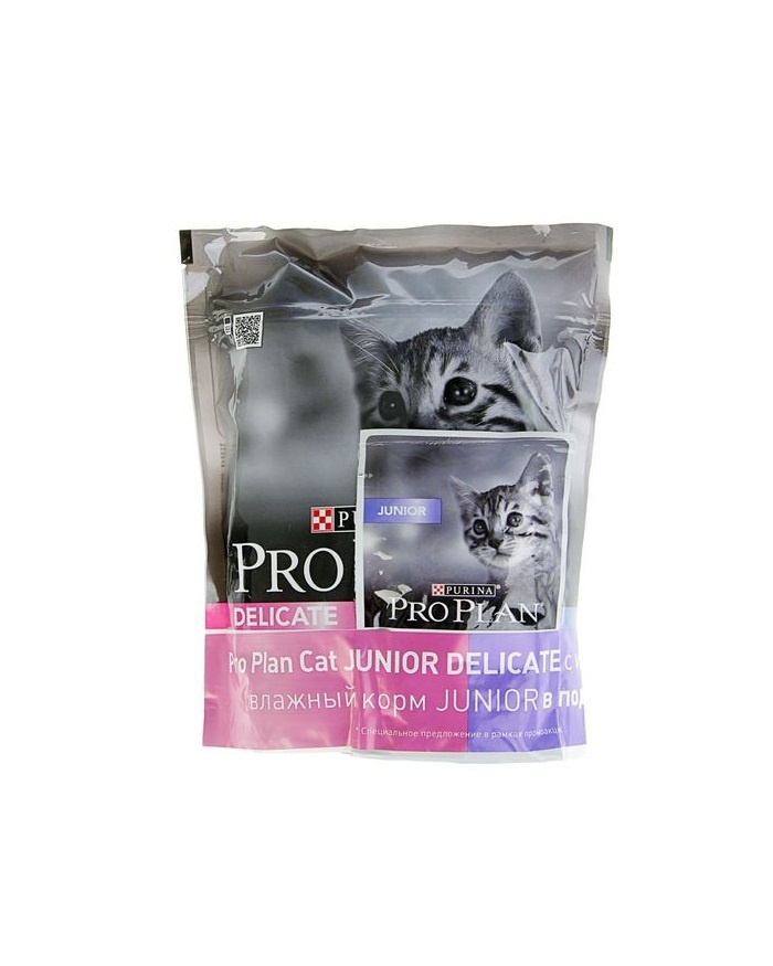 Набор 400г+2*85г Purina Pro Plan Optidigest Junior Delicate сухой корм для котят с чувствительным пищеварением #1