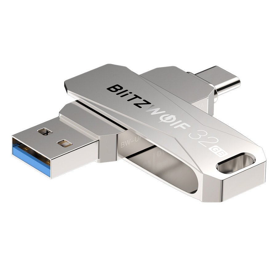 Флэш-накопитель BlitzWolf BW-UPC2 2 in 1 Type-C USB3.0 Flash Drive 32GB Silver #1