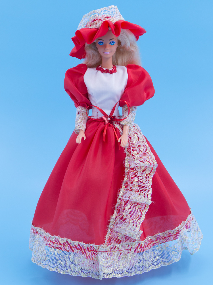 Одежда для кукол Модница Бальное платье для куклы Барби 29 см красный  #1