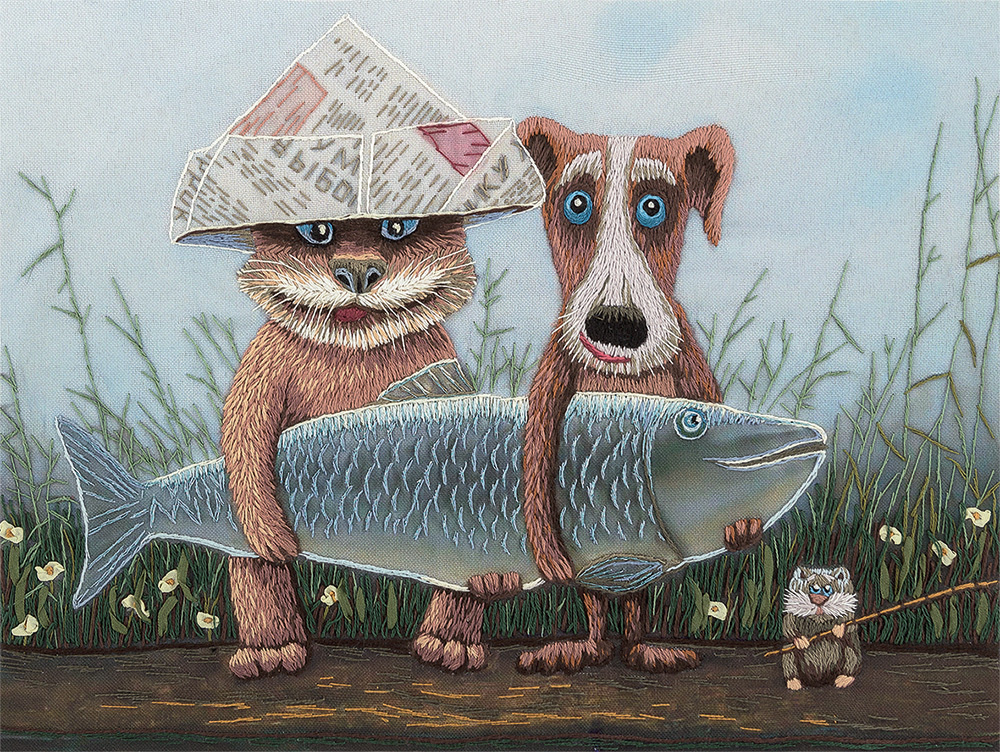 Набор для вышивания PANNA "Живая картина" JK-2075 "Большая рыба" 25.5х19.5 см  #1