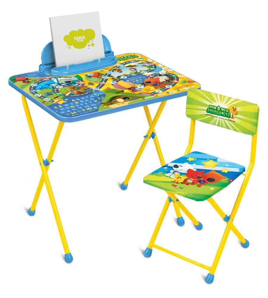 Комплект детской мебели "Ми-ми-мишки" с подставкой для книг / Цвет зеленый, желтый / Стол с мягким стулом #1