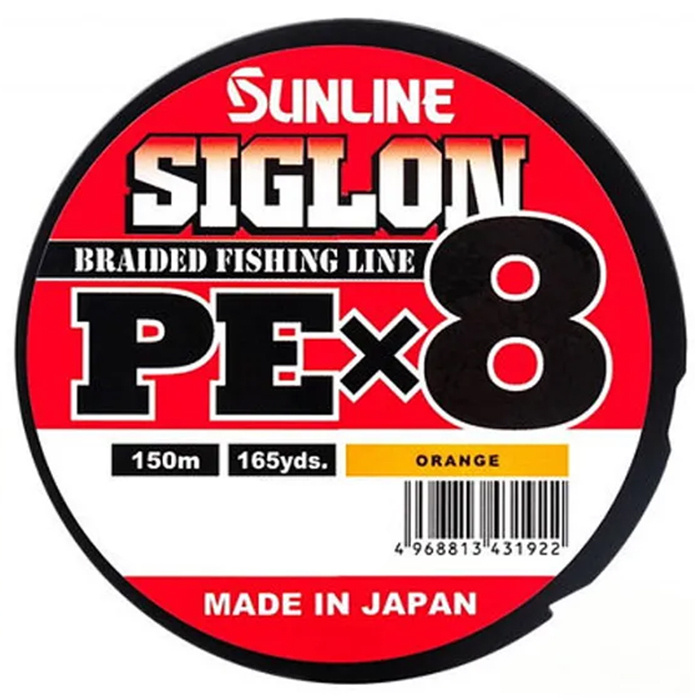 Шнур PE Sunline SIGLON X8 #0.5/8lb (150 м, 0.121 мм, 3.3 кг, оранжевый) #1