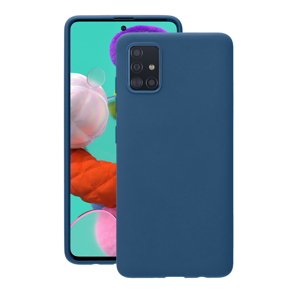 Чехол Gel Color Case для Samsung Galaxy A51 (2020), синий, белый, TPU, Deppa, 87417  #1