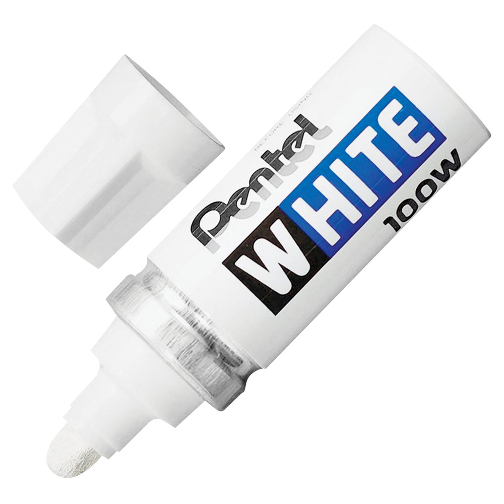 Маркер-краска лаковый PENTEL (Япония) WHITE, 6,5 мм, БЕЛЫЙ, алюминиевый корпус, длина письма 1200 м, #1