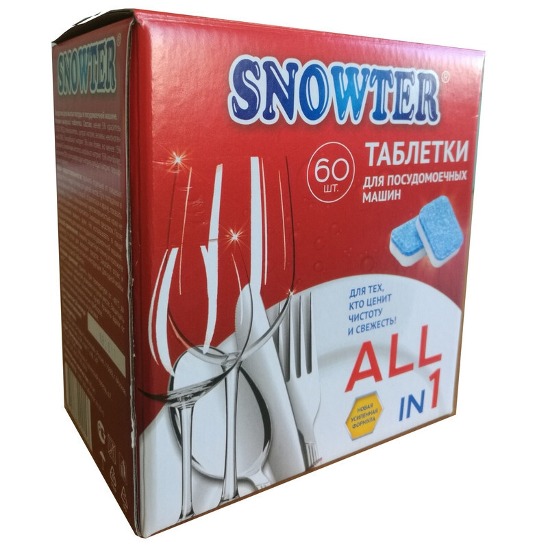 Таблетки для посудомоечных машин SNOWTER 60шт/уп. #1