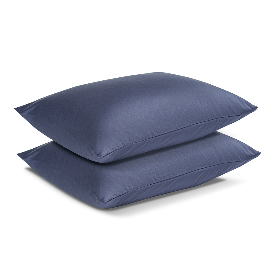Наволочка на подушку 50х70 см из сатина темно-синего цвета Essential, набор из 2 шт.  #1