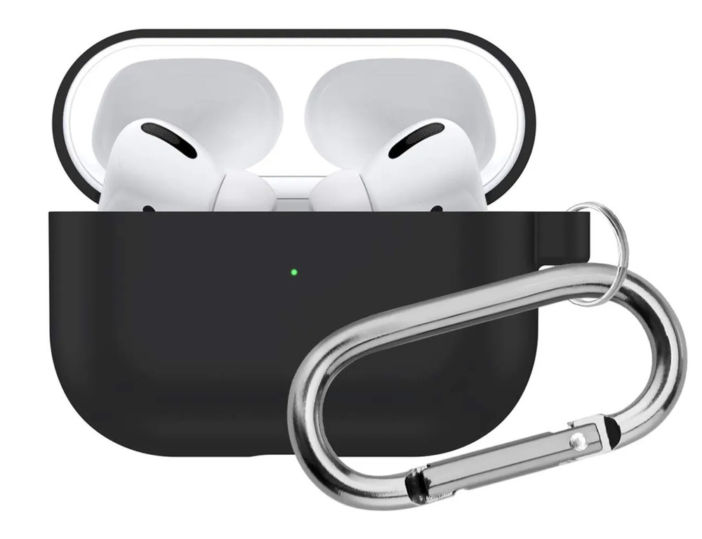 Силиконовый чехол для беспроводных наушников Apple Airpods Pro c карабином  #1