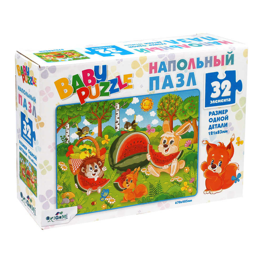 Baby Puzzle Пазл для малышей "Арбуз" напольный 32 элемента MAXI макси размер  #1