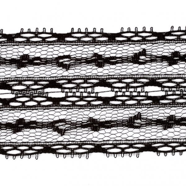Кружево Kruzhevo трикотажное, 50 мм, цвет черный, 45,7 м (TBY.741.2B.ЧЕРНЫЙ)  #1