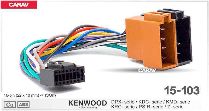 Разъём для автомагнитолы Kenwood DPX-; KDC-; KMD-; KRC-; PS-; Z-series / JVC KD-; KS-series CARAV 15-103 #1
