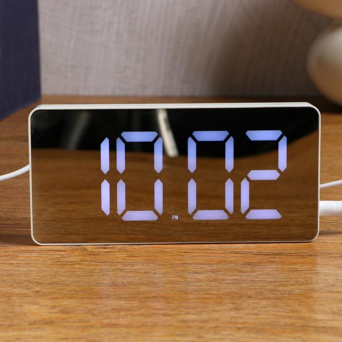 Часы электронные, будильник, термометр, 7.5 х 15.5 см, от USB #1
