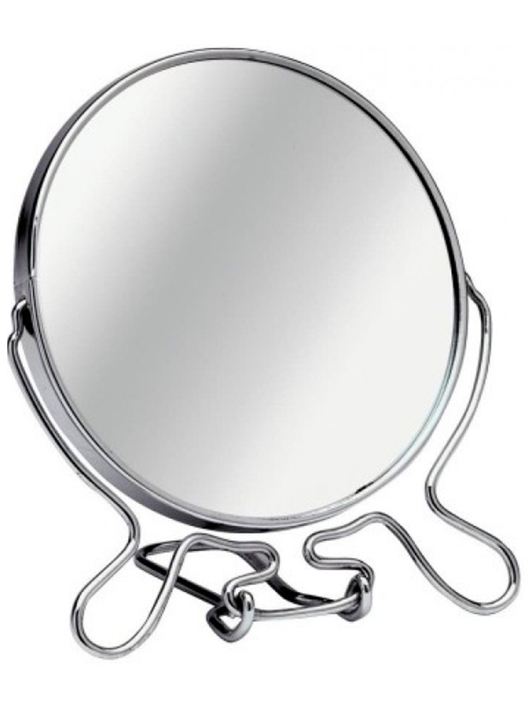 Зеркало настольное, круглое, железное, косметическое, двустороннее разного увеличения 19 см  #1