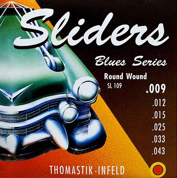 Blues Sliders Комплект струн для электрогитары, Light, сталь/никель и шелк, 9-43, Thomastik SL109  #1