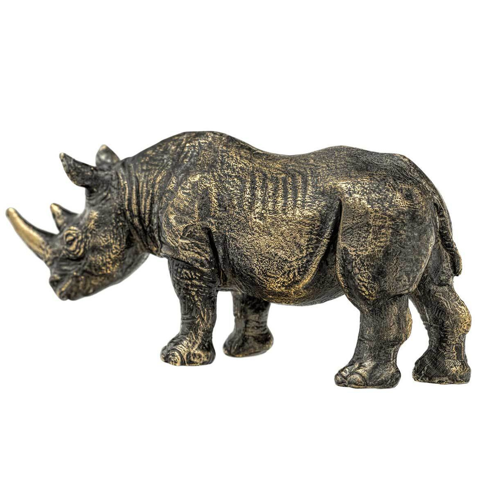 Статуэтка "Носорог Индийский" / Латунь / Литье / Металл / Фигурки Африканских Животных / Сувенир  #1