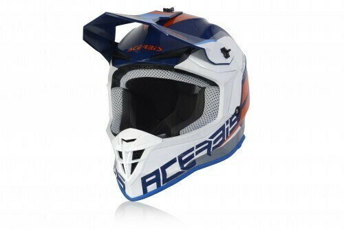 Мотошлем кроссовый взрослый Acerbis LINEAR Blue/White, XL #1