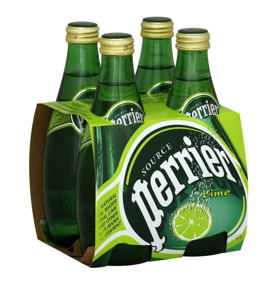 Вода минеральная Perrier (Перье) ЛАЙМ, 4 шт по 0,33 л, стекло, газ  #1