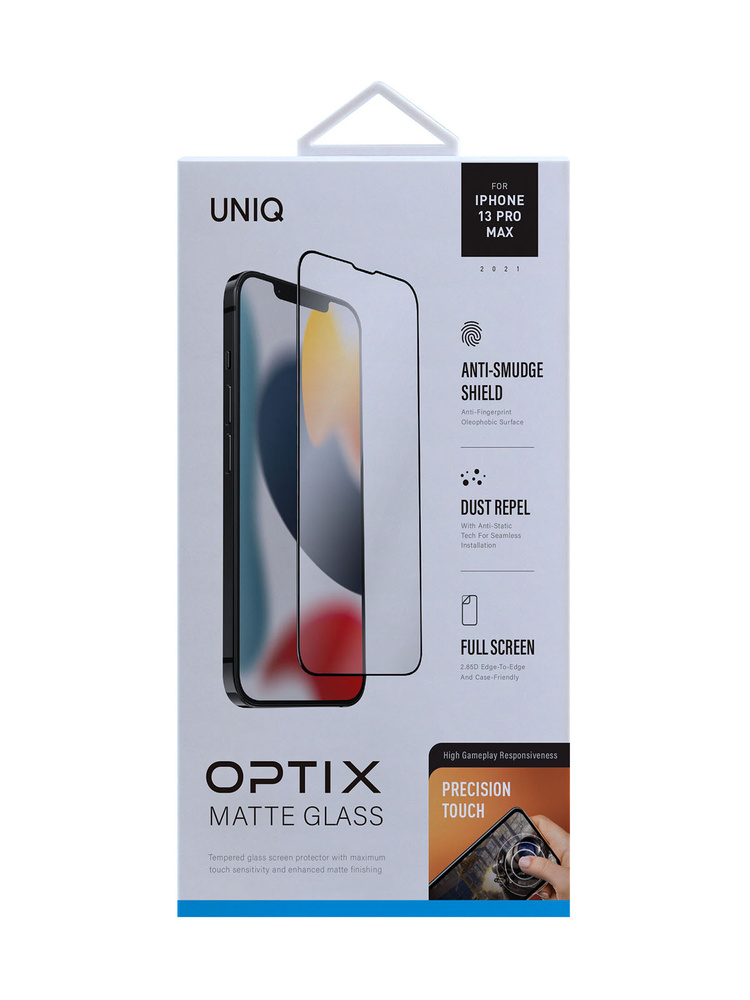 Стекло Uniq для iPhone 13 Pro Max OPTIX Matte Clear/Black #1