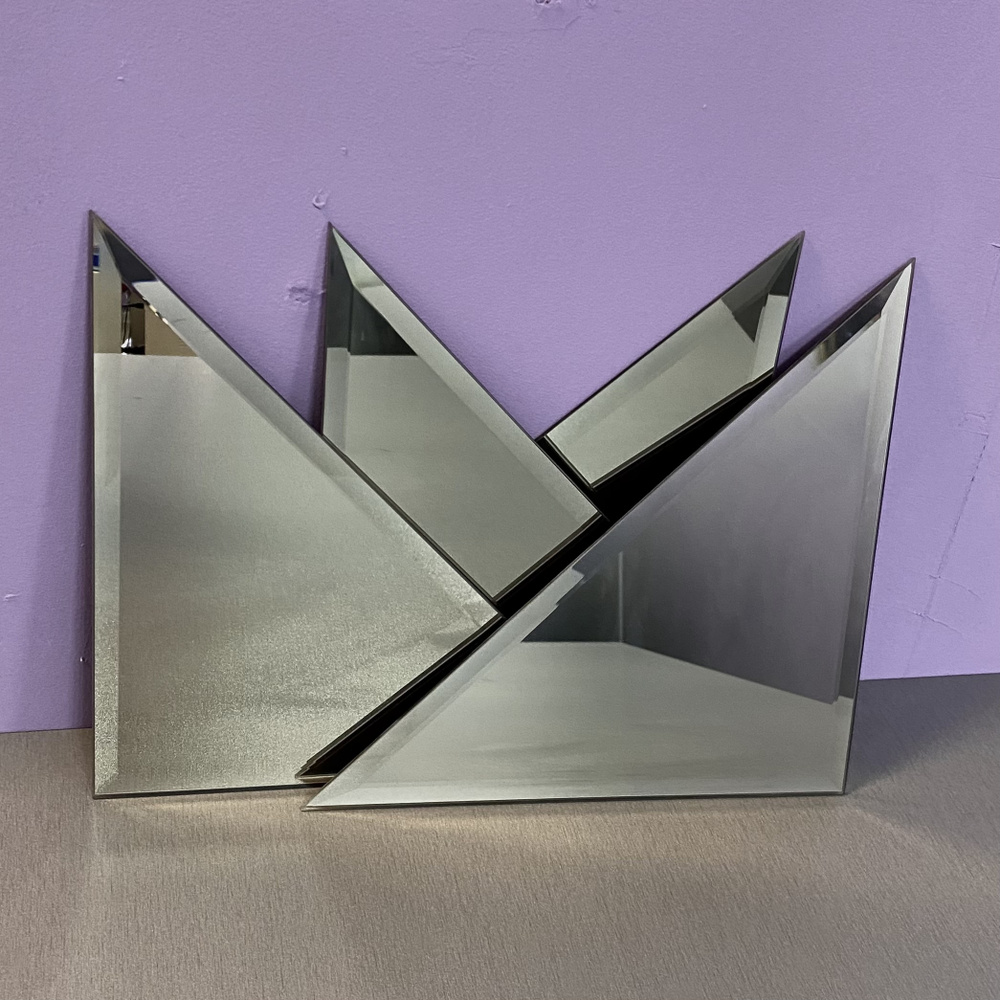 Зеркальная плитка с фацетом бронза Briola 25 см, треугольная, комплект 4 шт  #1