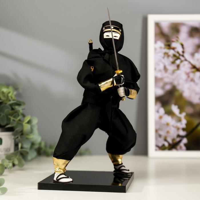 Кукла коллекционная 'Чёрный ниндзя с мечом' 25х12,5х12,5 см #1