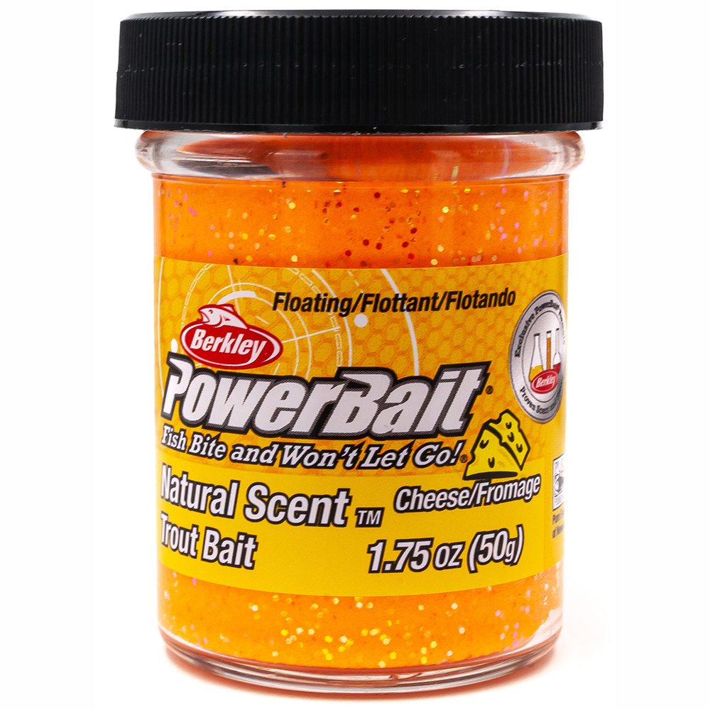 Форелевая паста BERKLEY PowerBait Natural SCENT Сыр, Оранжевый, 50 гр / Паста Беркли / Рыбалка на форель #1