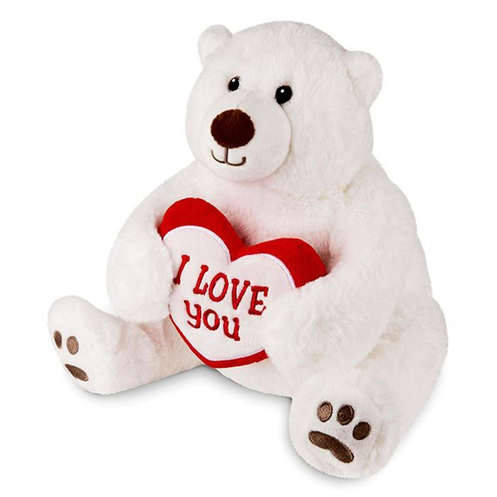 Мягкая игрушка "Медведь белый с сердцем", 23 см #1