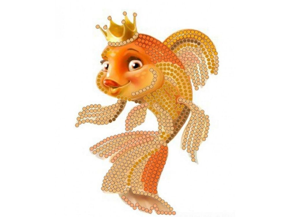 Рисунок на ткани Конёк "Золотая рыбка", 12x10 см #1