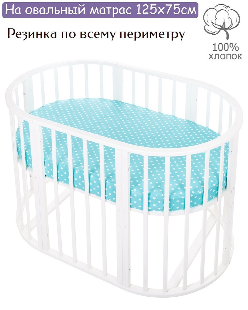 Lemony kids Простыня на резинке, Поплин, 75x125 см #1