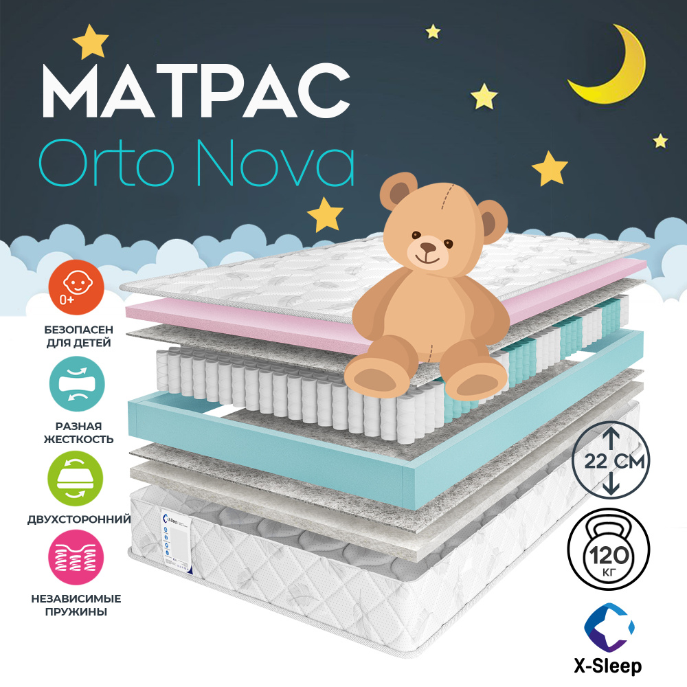 X-Sleep Матрас Orto Nova, Независимые пружины, 60х140 см #1