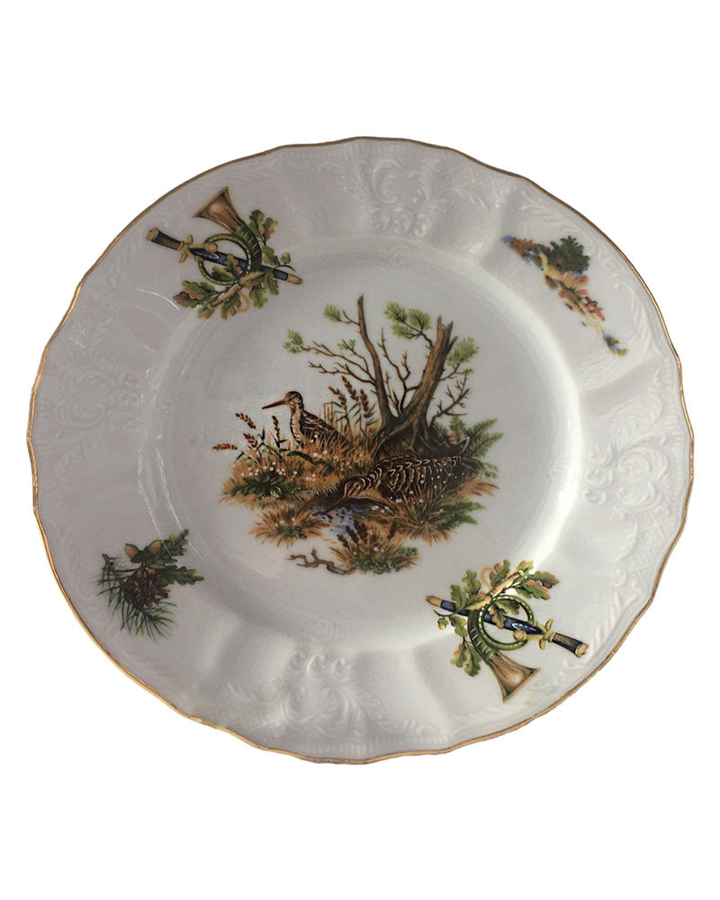 Thun Набор тарелок "Bernadotte; декор "Охотничьи сюжеты"", 6 шт, Фарфор, диаметр 19 см  #1