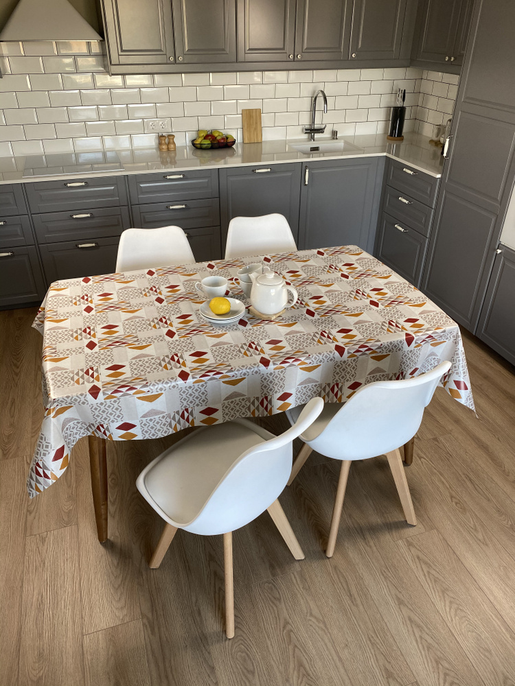 Скатерть клеенка на стол в кухню L'CADESI FLORISTA, размер 130х165 см, из ПВХ FL130165-1571-01  #1