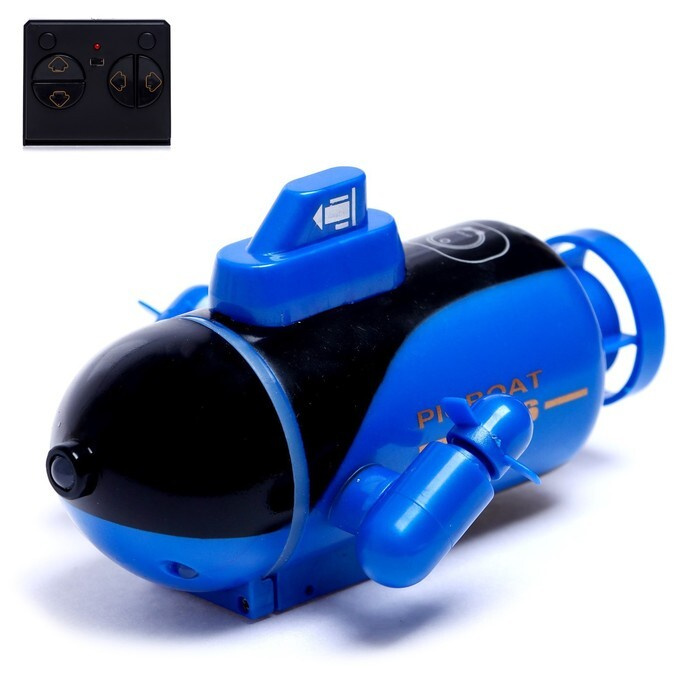Подводная лодка радиоуправляемая "Батискаф", световые эффекты, цвет синий  #1