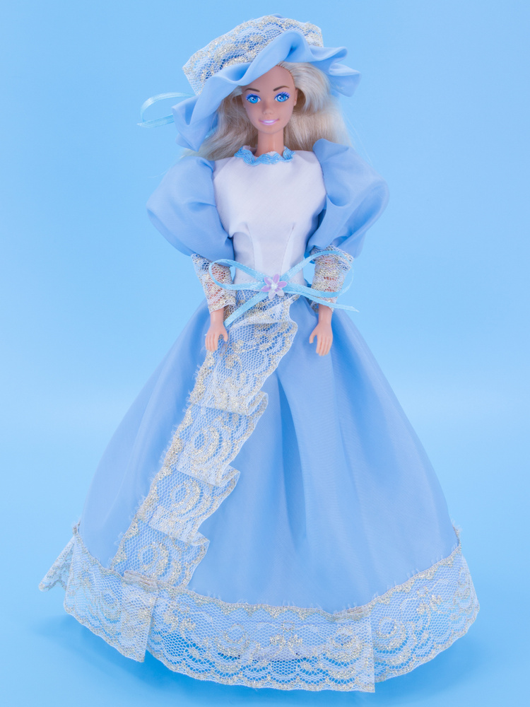 Одежда для кукол Модница Бальное платье для куклы Барби 29 см голубой  #1