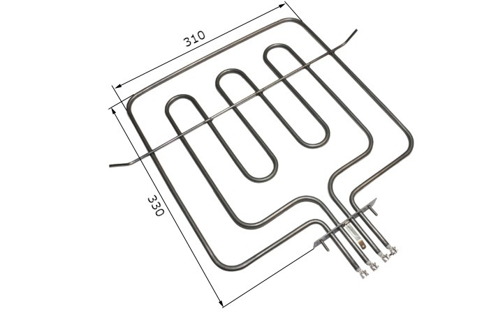 ТЭН для духовки 800/1500W, 230V, верхний с грилем (Дарина, ЗВИ) 330х310 мм  #1