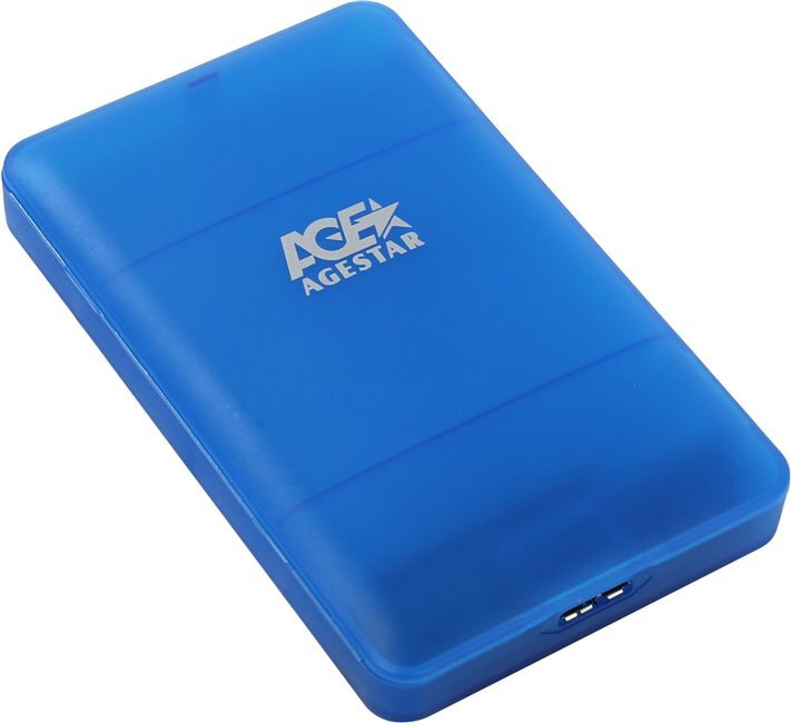 Внешний корпус для HDD/SSD AgeStar 3UBCP3 SATA, пластик, синий, 2.5" #1