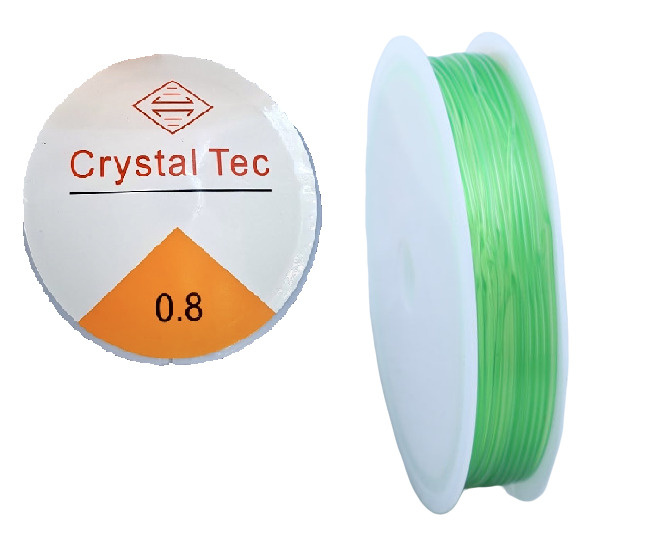 Резинка для бисера CRYSTAL TEC диаметр 0,8 мм, 20 метров (зеленый)  #1