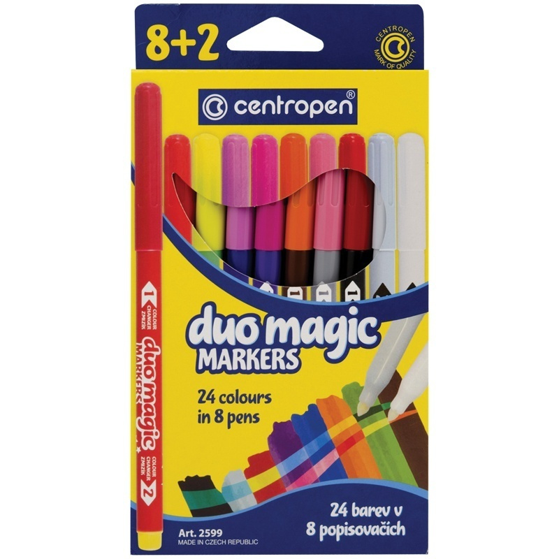 Фломастеры Centropen меняющие цвет, "Duo Magic", 8 цв+2, 10 шт, 24 цвета (525991002)  #1