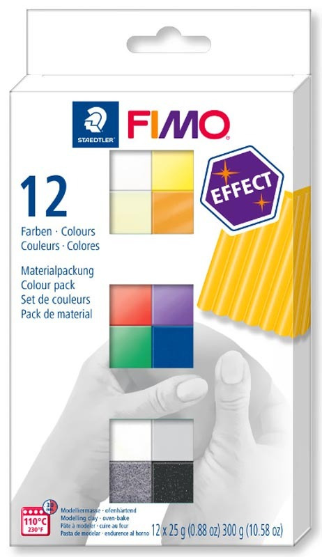 Комплект запекаемой полимерной глины Fimo Effect 8013 C12-1 (12х25 г.) 12 блоков разных цветов по 25 #1