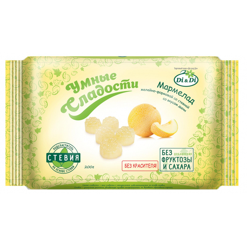 Мармелад Умные сладости Di&Di желейно-формовой со вкусом дыни,стевия,200г  #1